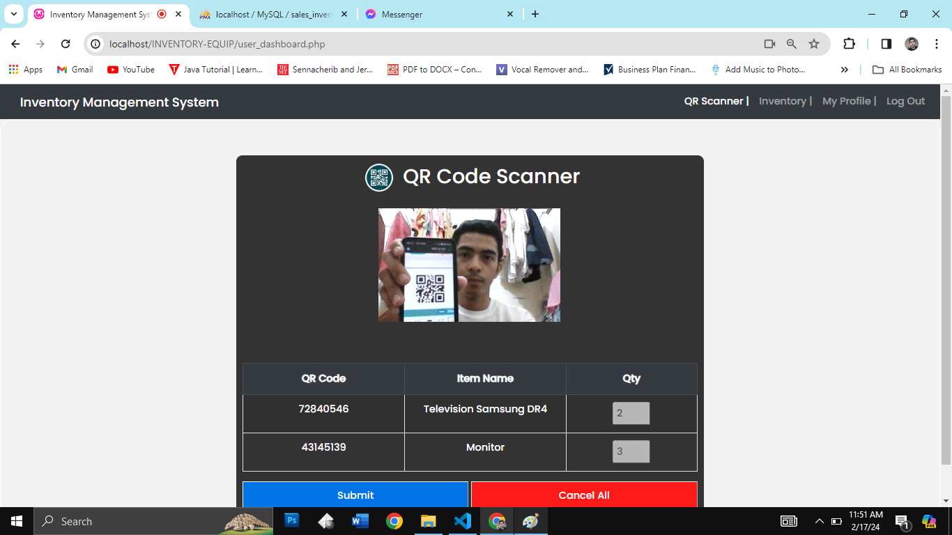 School Equipment Inventory System Using QR-Code